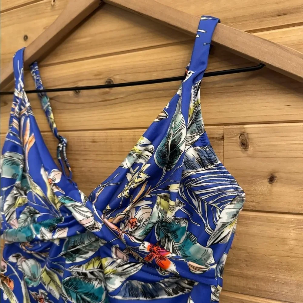 NWOT Fantasie Size 32DD Burano Underwire Plunge Tropical One Piece Swimsuit